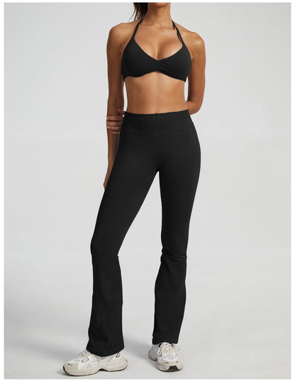 Pantalone a Zampa Sculptline™ Seconda Pelle — Nero, indossato (3)