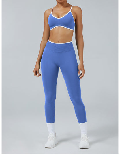 Leggings Line Blu Provenza con il reggiseno, indossato (1)