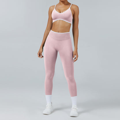 Leggings Line Rosa, indossato con il reggiseno