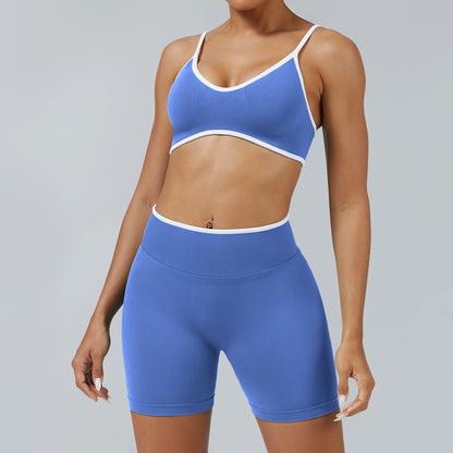 Short Line Blu Provenza, indossato con il reggiseno