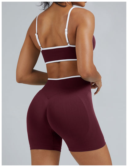 Short Line Castagna con il reggiseno, indossato (2)