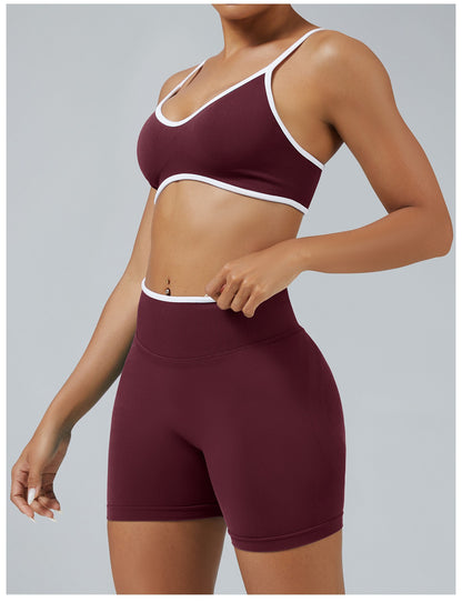 Short Line Castagna con il reggiseno, indossato (3)