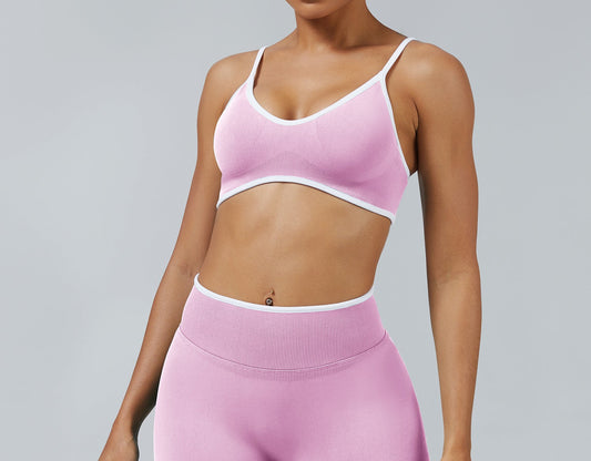 Reggiseno Sculptline Edge Rosa Orchidea indossato, vista frontale