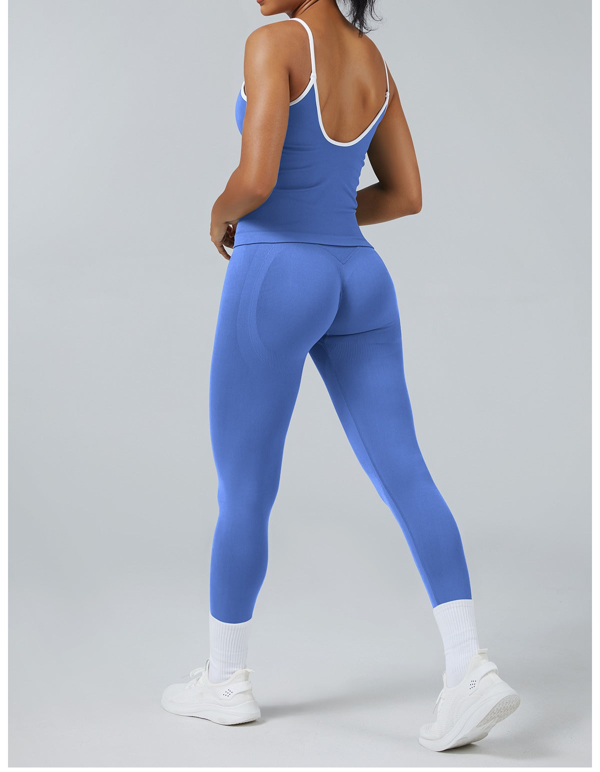 Leggings Line Blu Provenza con la canotta, indossato (1)