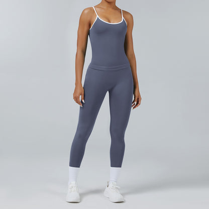 Leggings Line Grigio Ghiaccio, indossato con la canotta