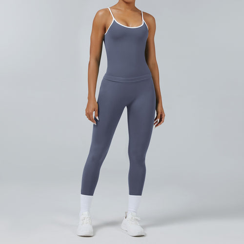 Leggings Line Grigio Ghiaccio, indossato con la canotta