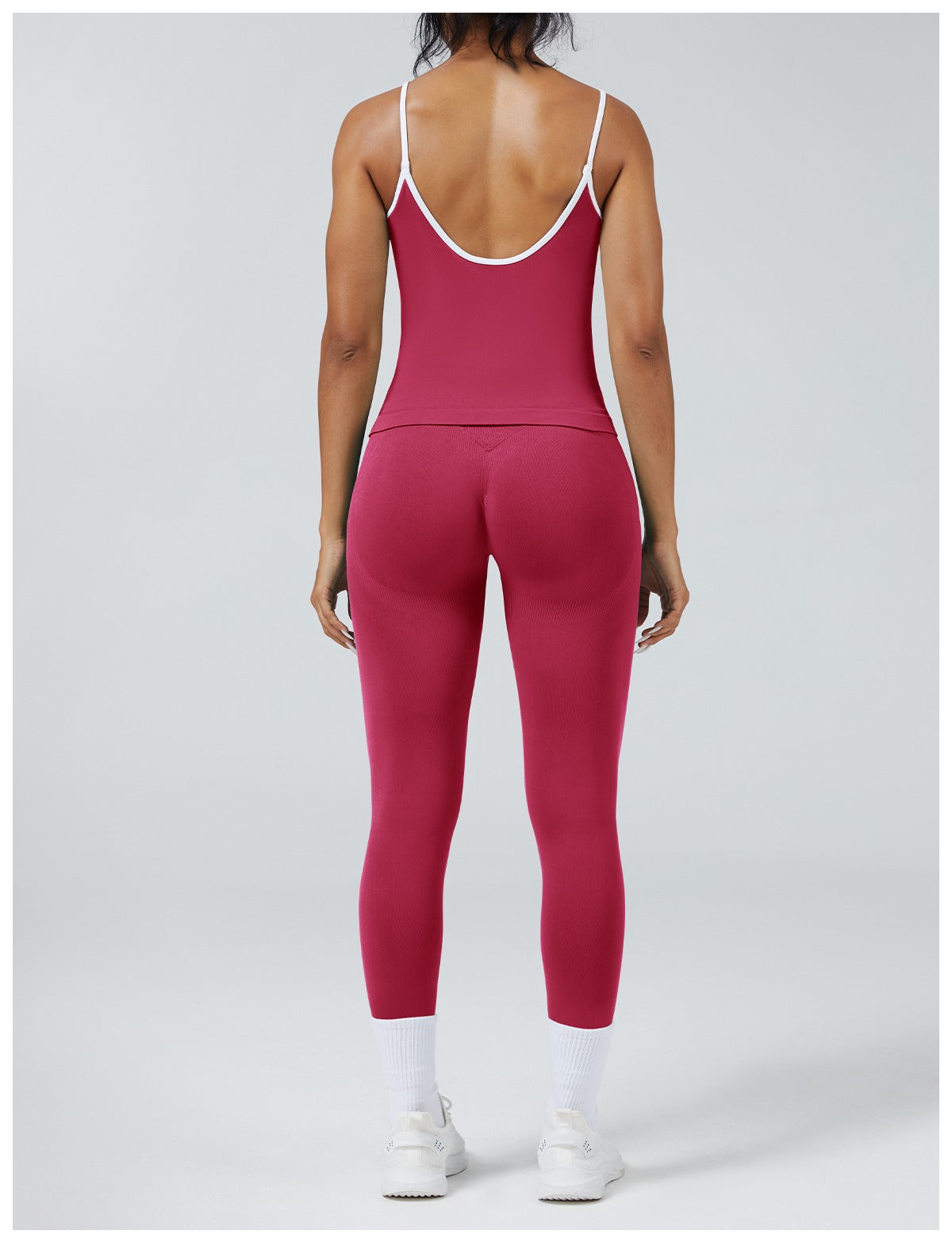 Leggings Line Lampone con la canotta, indossato (2)