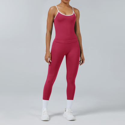Leggings Line Lampone, indossato con la canotta