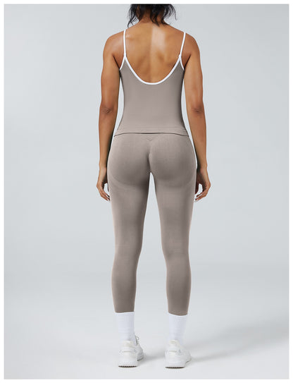 Leggings Line Pietra con la canotta, indossato (2)