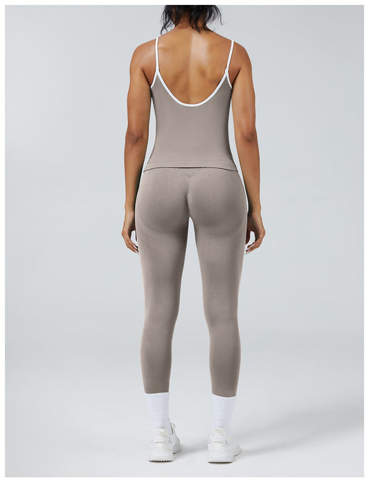Leggings Line Pietra con la canotta, indossato (2)