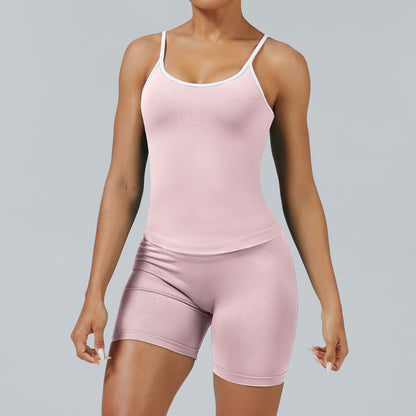 Short Line Rosa, indossato con la canotta