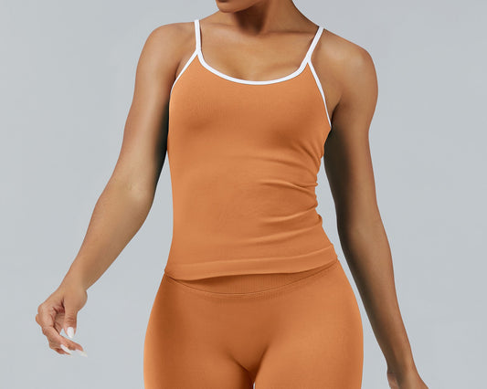 Canotta Sculptline Edge Zucca indossata, vista frontale