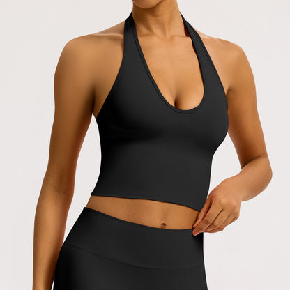 Reggiseno scollo V seamless a coste Sculptline, colore Nero