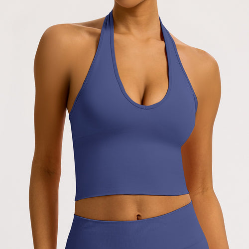 Reggiseno scollo V seamless a coste Sculptline, colore Pervinca