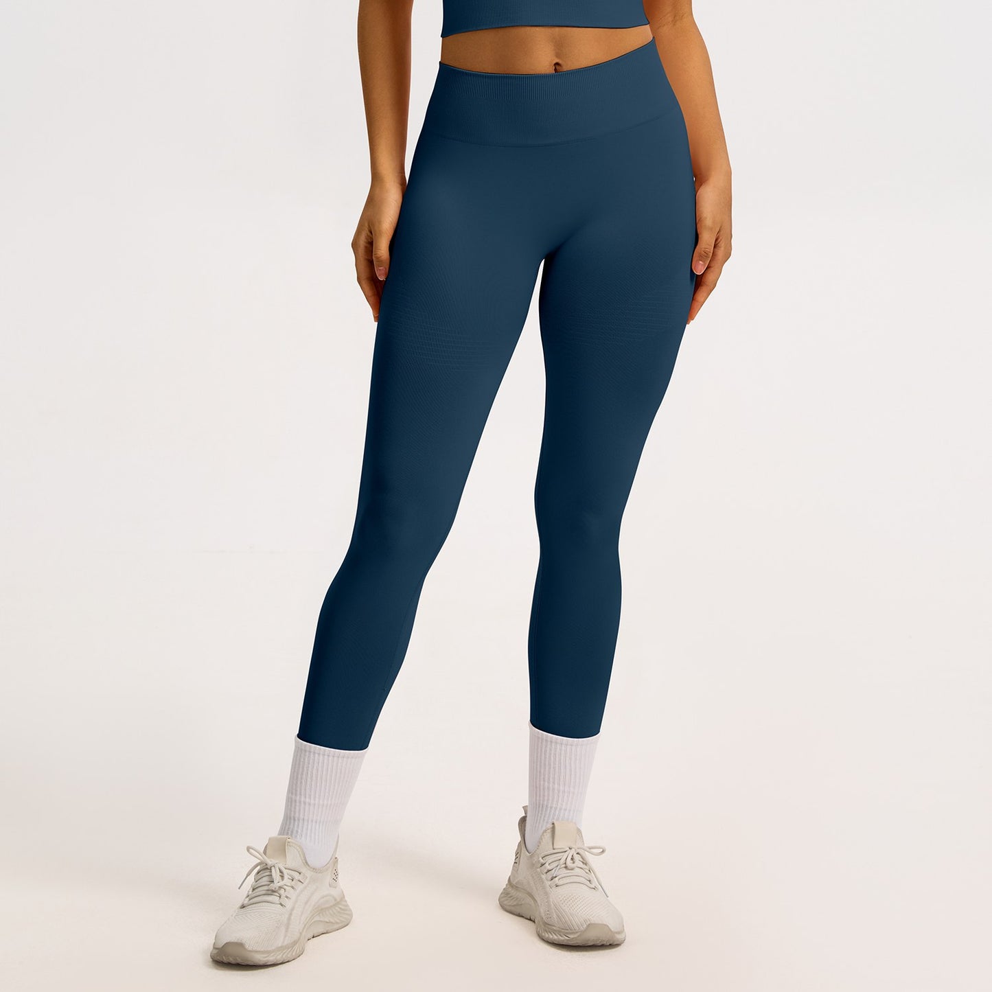 Leggings seamless a coste Sculptline, colore Blu Ottanio