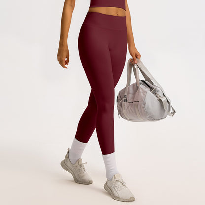 Leggings seamless a coste Sculptline, colore Rosso Ciliegia