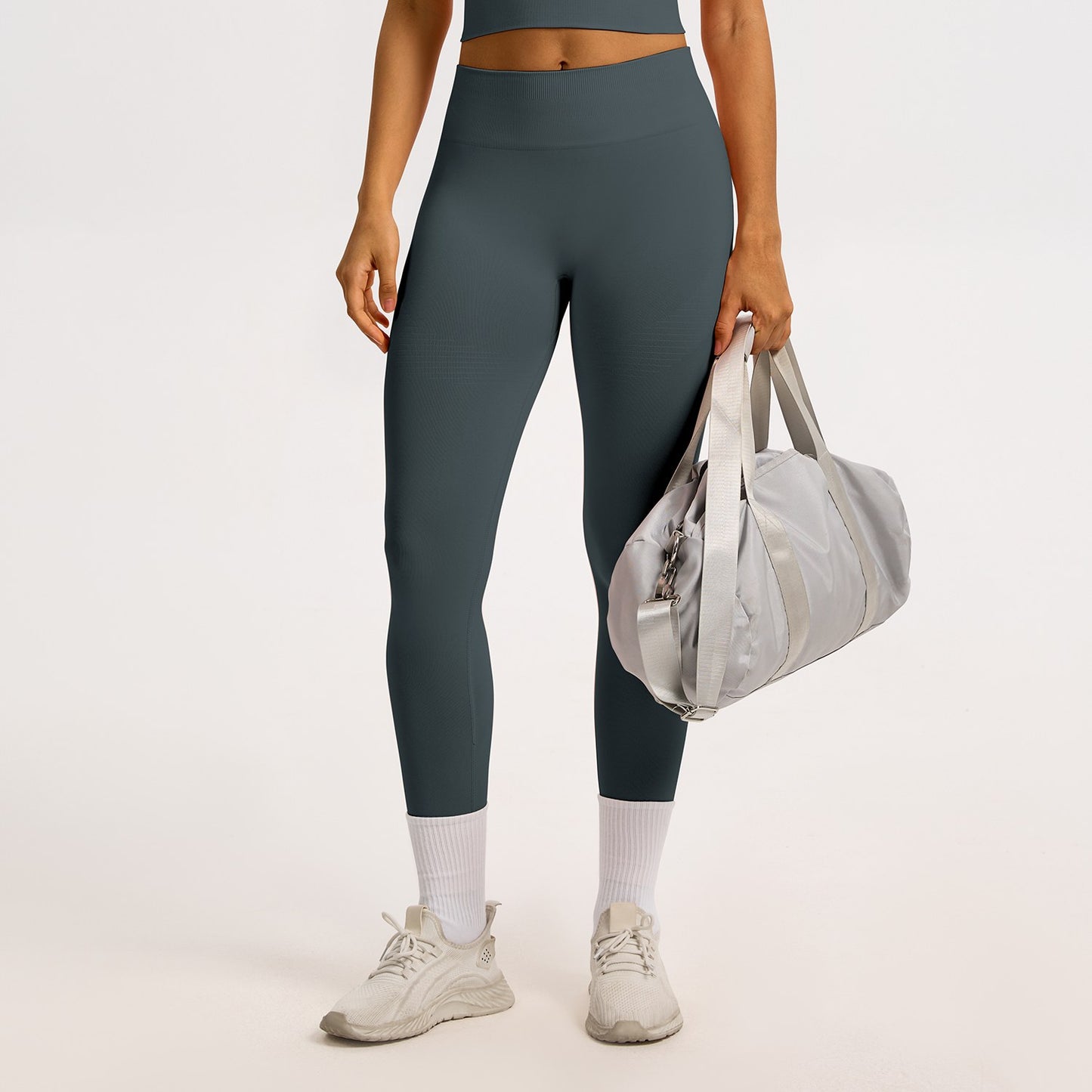 Leggings seamless a coste Sculptline, colore Grigio Scuro