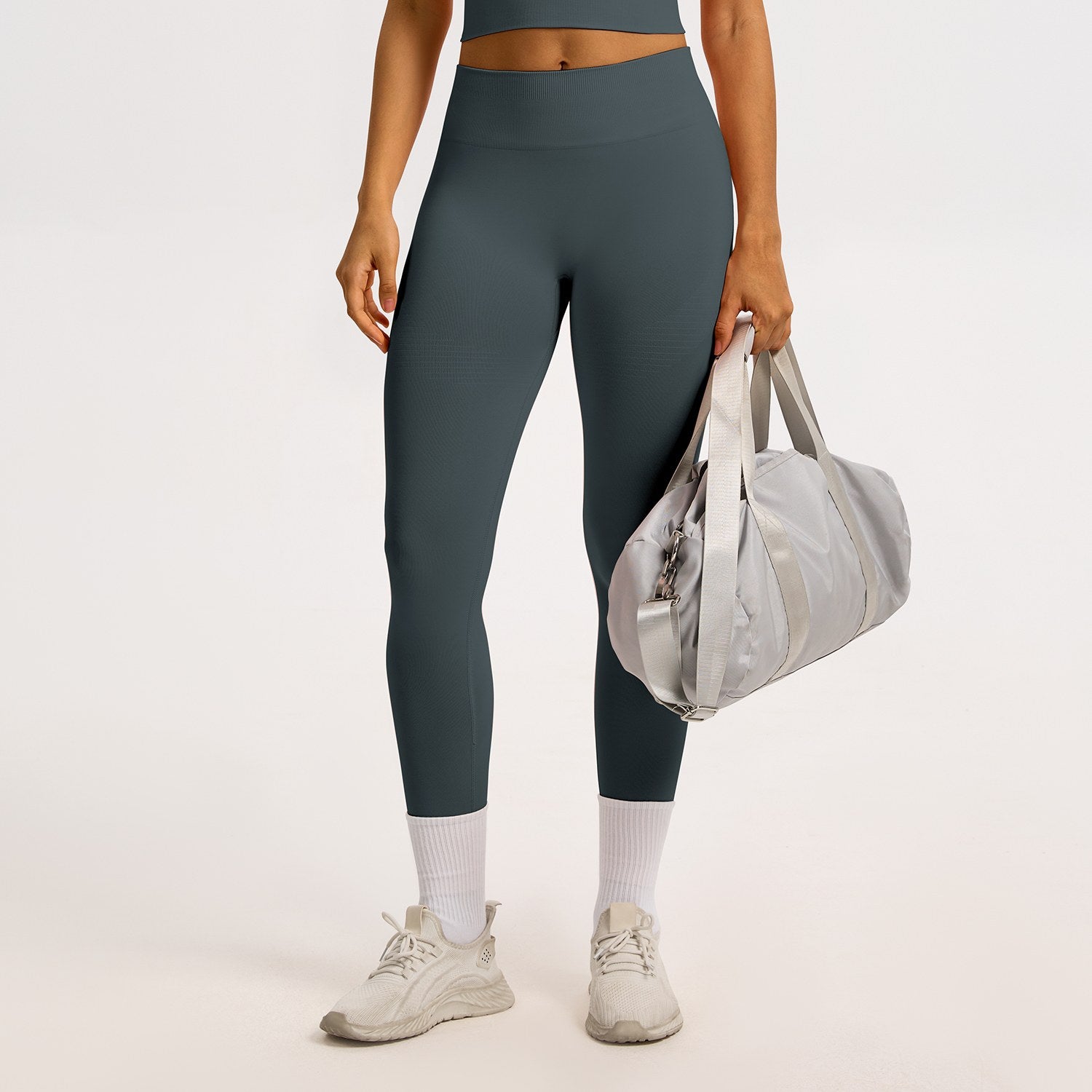 Leggings seamless a coste Sculptline, colore Grigio Scuro