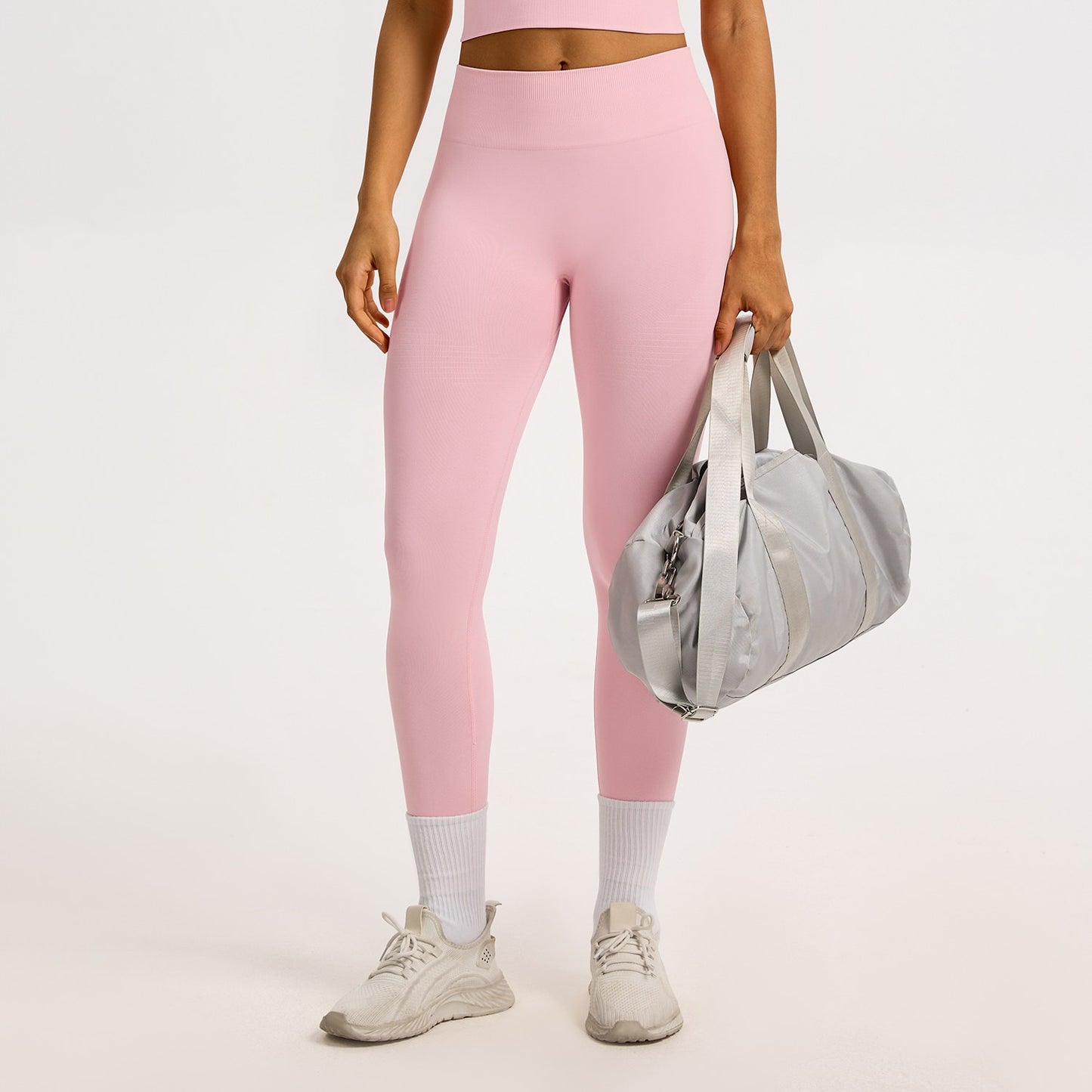 Leggings seamless a coste Sculptline, colore Rosa Pesca