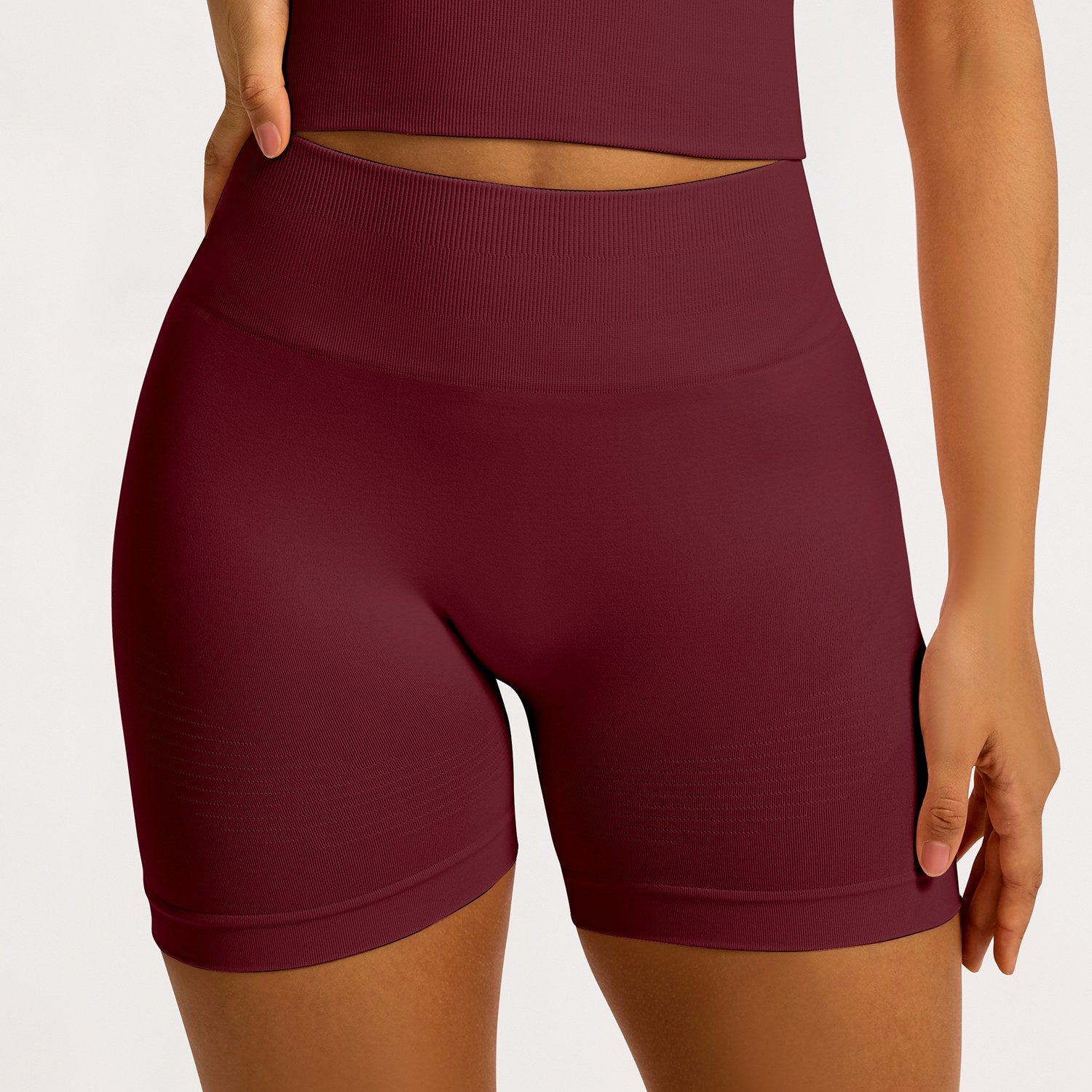 Short seamless a coste Sculptline, colore Rosso Ciliegia