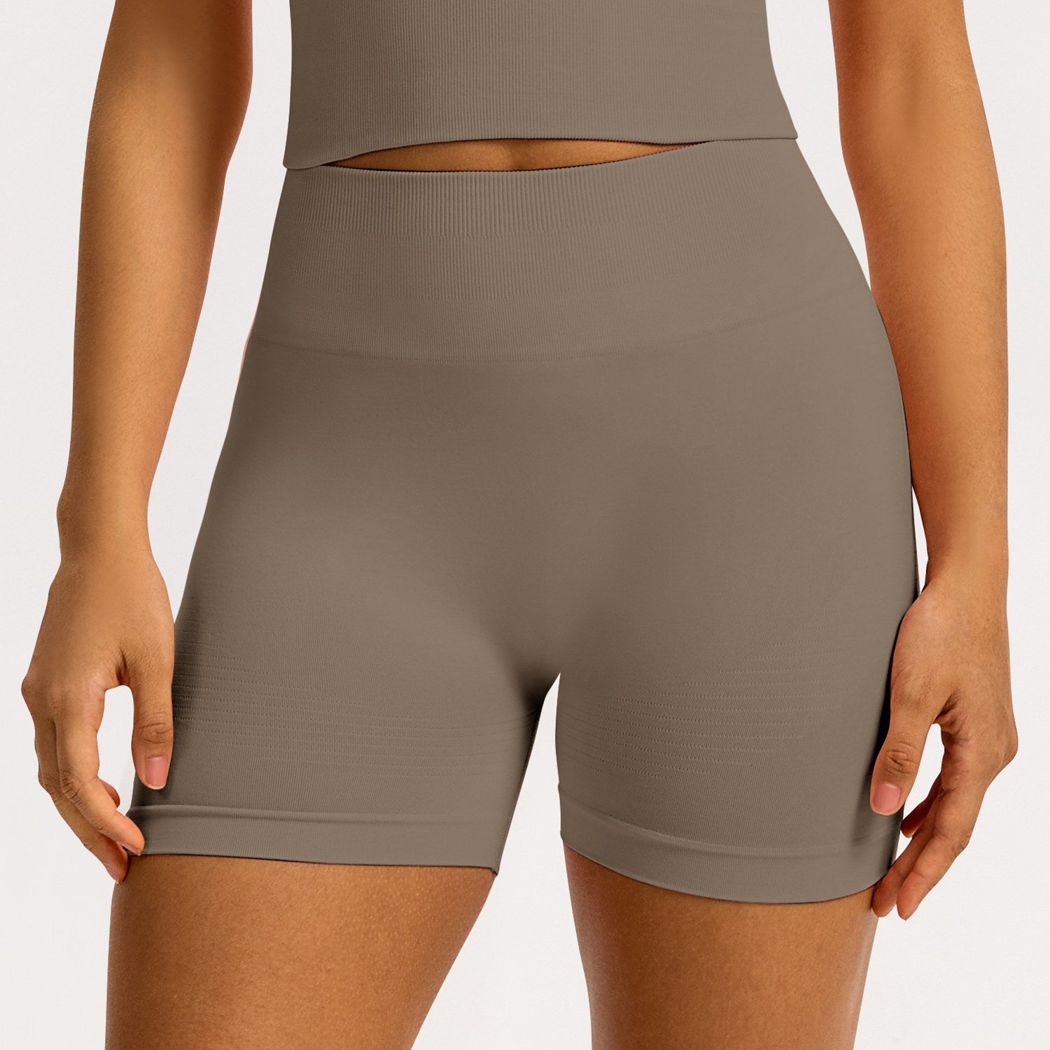 Short seamless a coste Sculptline, colore Kaki