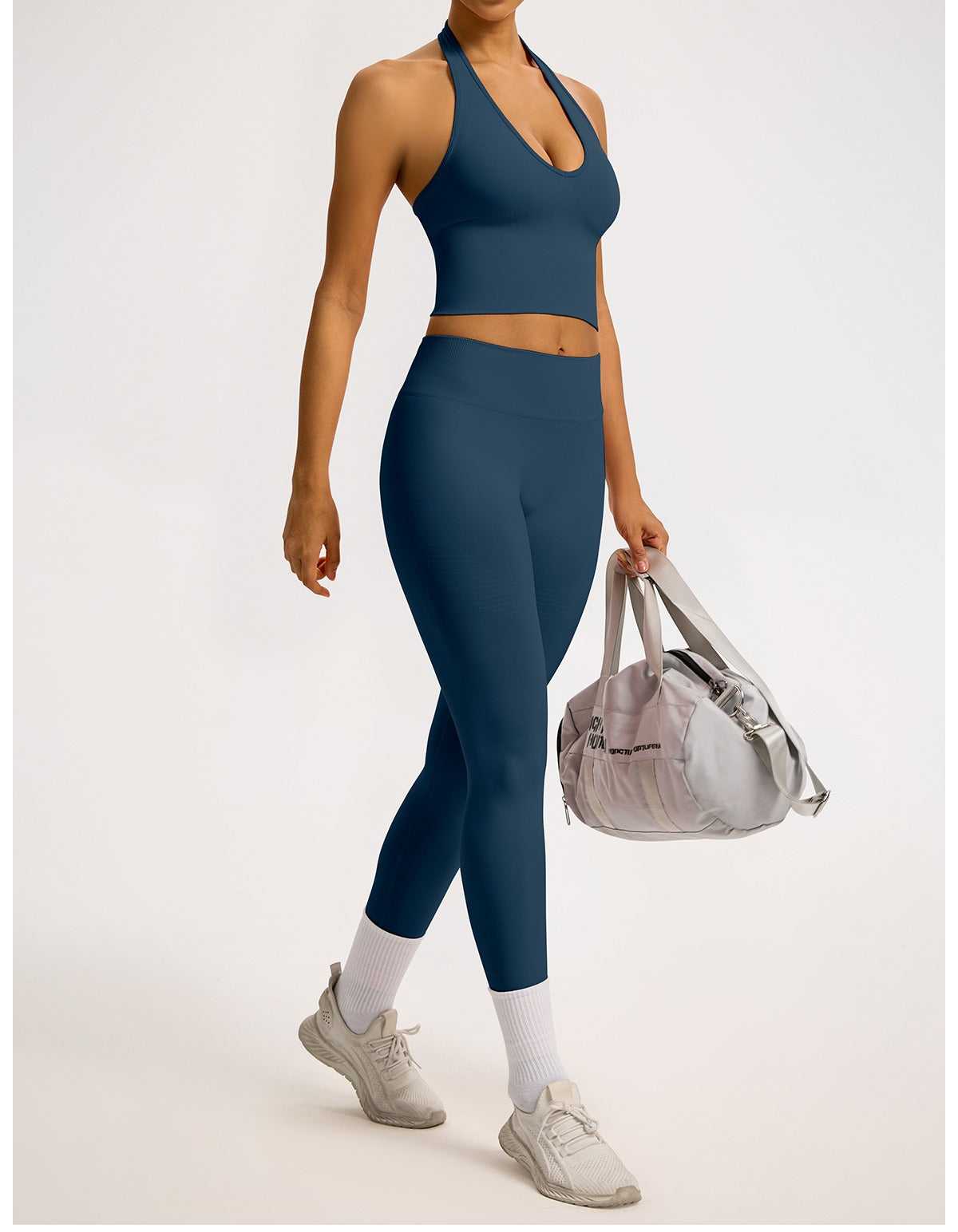 Leggings Sculptline™ Costa — Blu Ottanio, indossato (1)