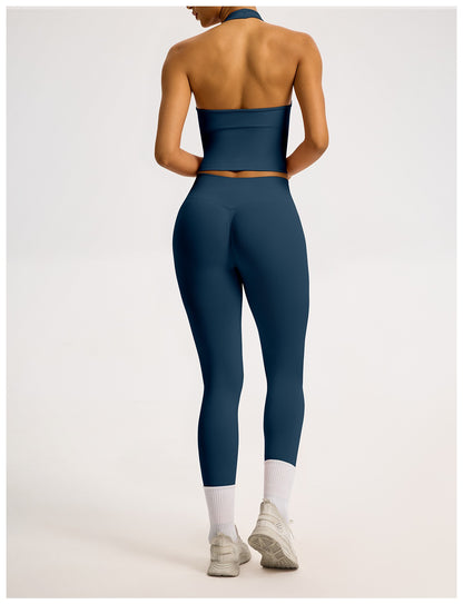 Leggings Sculptline™ Costa — Blu Ottanio, indossato (2)