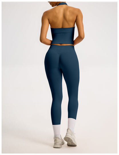 Leggings Sculptline™ Costa — Blu Ottanio, indossato (2)
