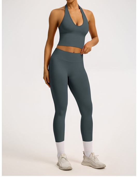 Leggings Sculptline™ Costa — Grigio Scuro, indossato (1)