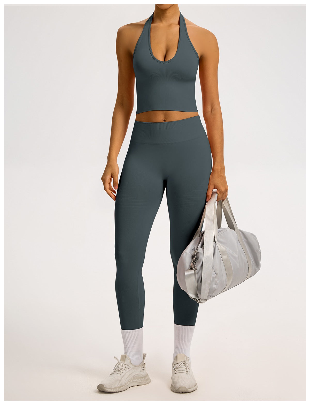 Leggings Sculptline™ Costa — Grigio Scuro, indossato (2)