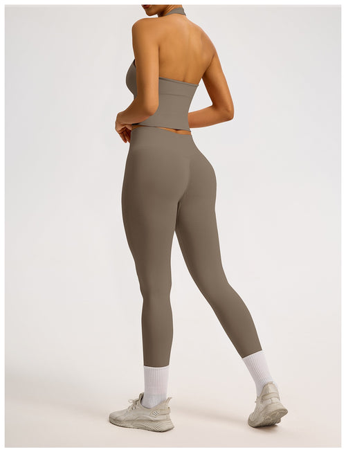 Leggings Sculptline™ Costa — Kaki, indossato (2)