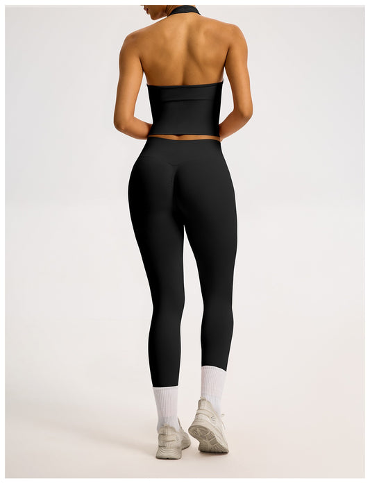 Leggings Sculptline™ Costa — Nero, indossato (2)