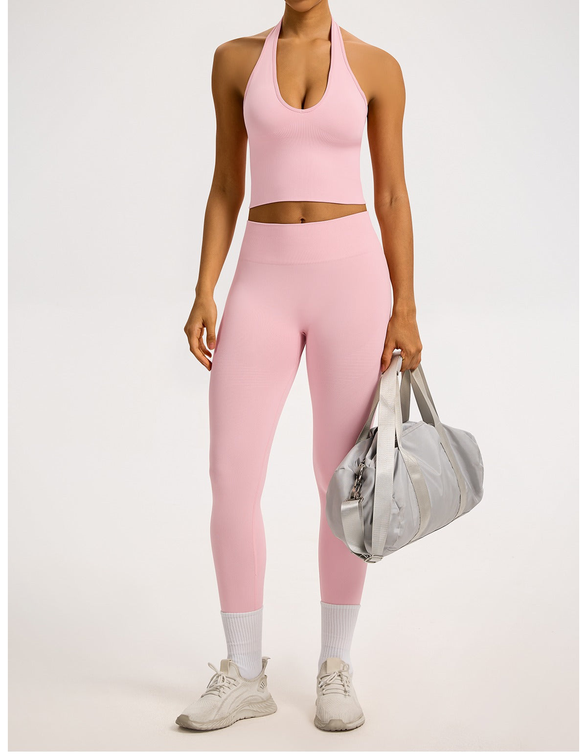Leggings Sculptline™ Costa — Rosa Pesca, indossato (1)