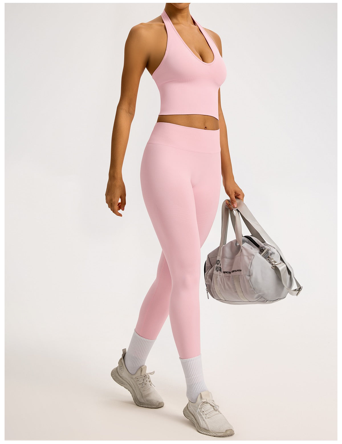 Leggings Sculptline™ Costa — Rosa Pesca, indossato (3)