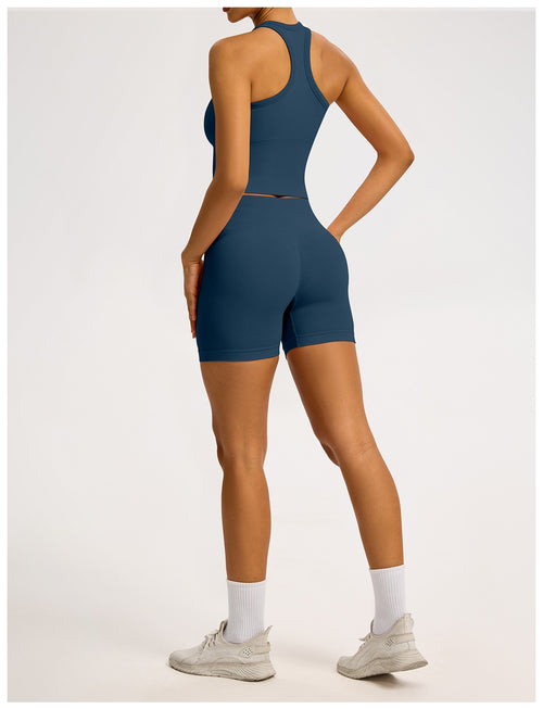 Short Sculptline™ Costa — Blu Ottanio, indossato (2)