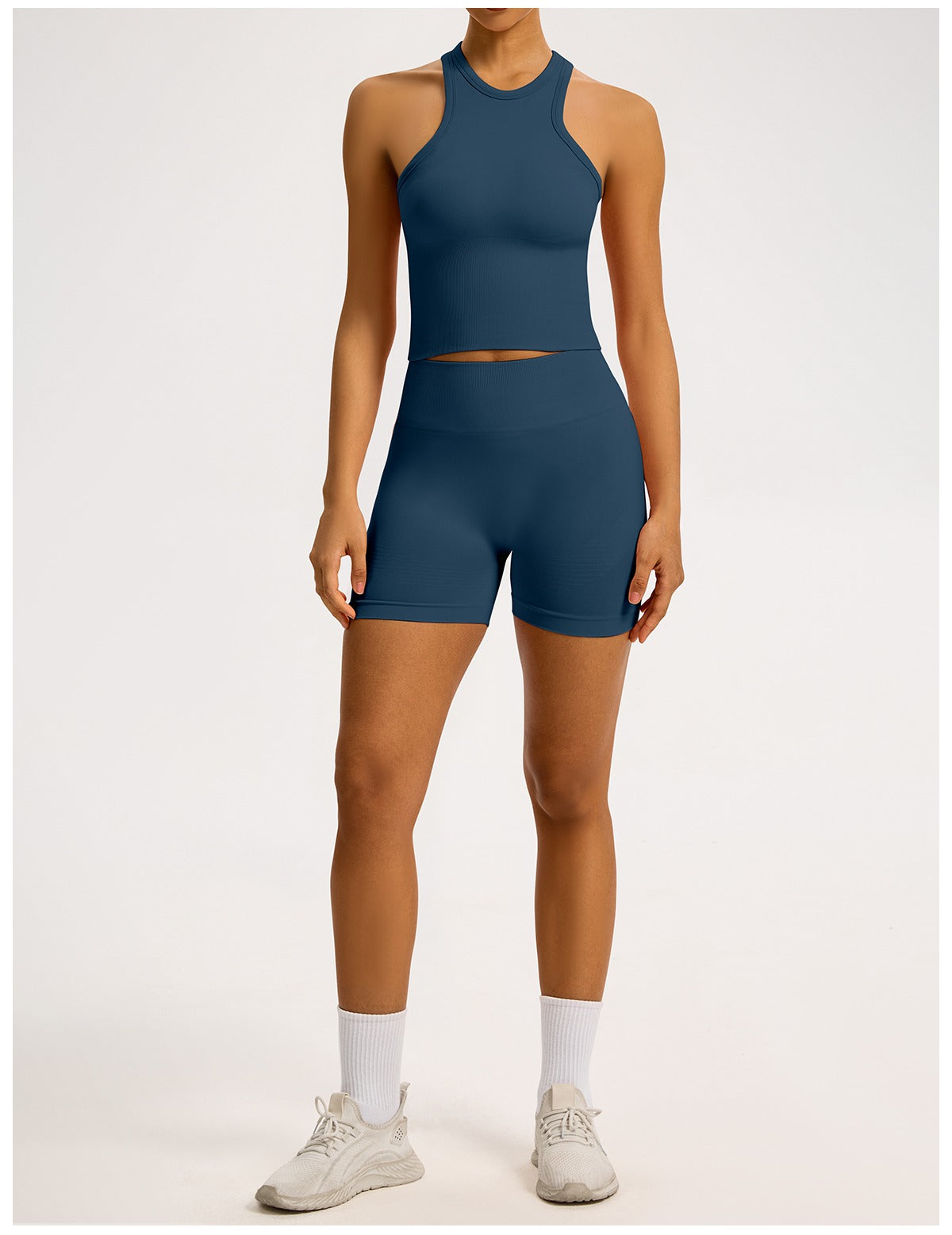 Short Sculptline™ Costa — Blu Ottanio, indossato (3)