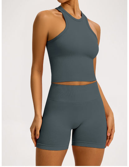 Short Sculptline™ Costa — Grigio Scuro, indossato (1)
