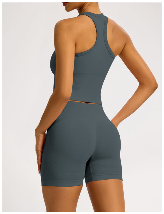 Short Sculptline™ Costa — Grigio Scuro, indossato (2)