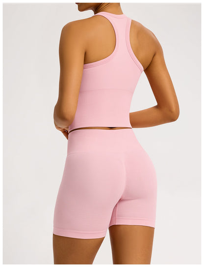 Short Sculptline™ Costa — Rosa Pesca, indossato (2)