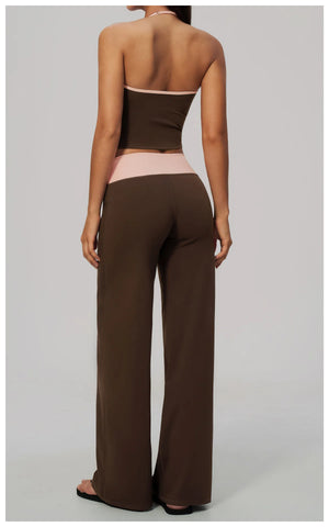 Mocha with Powder Pink Waistband