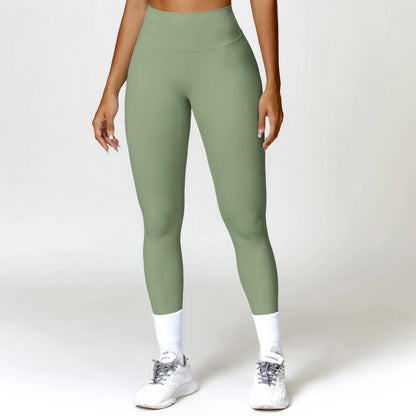 Leggings Vita Alta con Fondoschiena Arricciato - Verde Salvia