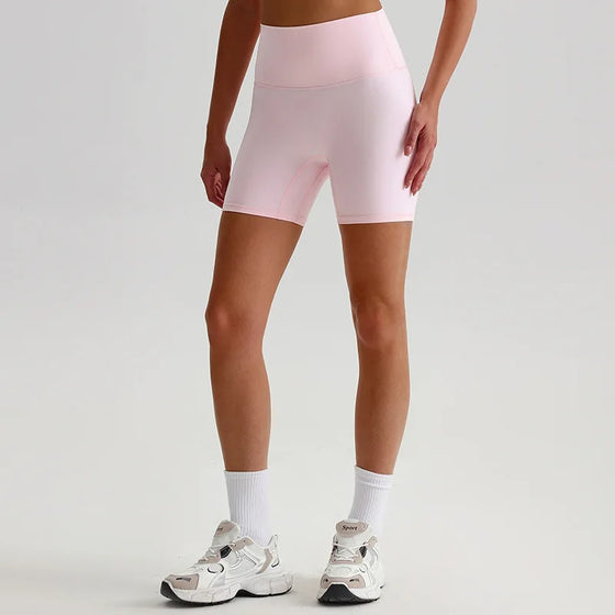 Pantaloncini Ciclista a Vita Alta in Tessuto Elasticizzato