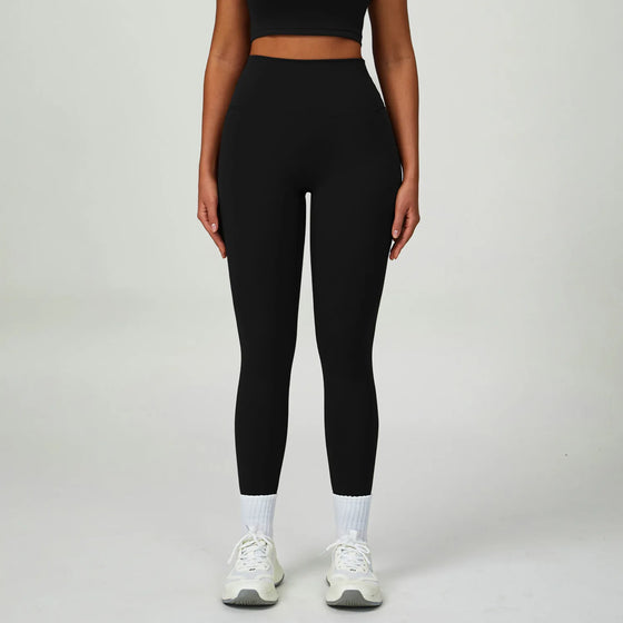High-Waisted Leggings with Back V-Waistband and Contoured Crotch