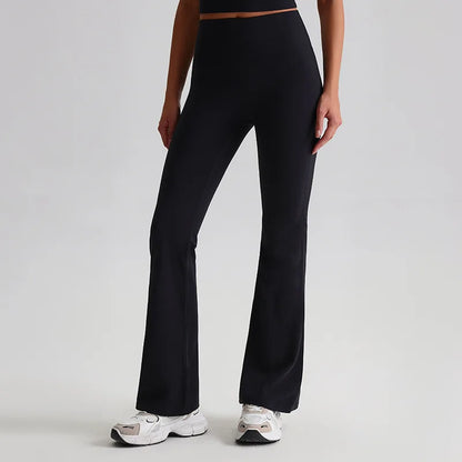 Set Canotta e Pantaloni a Zampa Vita Alta Nero, pantalone