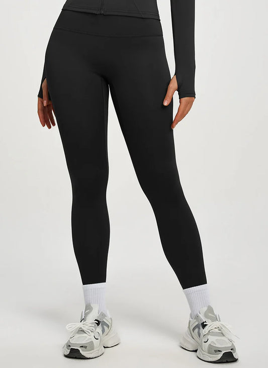 Leggings Vita Alta Modellanti con Cucitura a V Posteriore - Nero