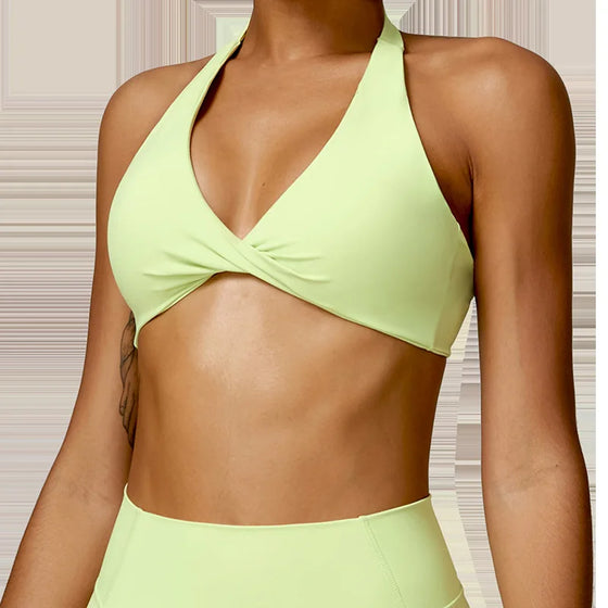 Halter Bra and High-Waisted Leggings Set