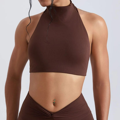 Set Reggiseno Collo Alto e Pantaloni Flare Vita Alta