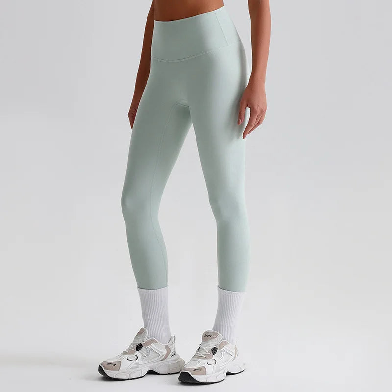 Leggings Vita Alta con Cucitura a V Posteriore - Verde Menta