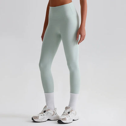 Leggings Vita Alta con Cucitura a V Posteriore - Verde Menta