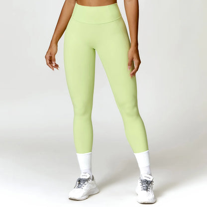 Leggings Vita Alta con Cucitura a V Posteriore - Verde Lime